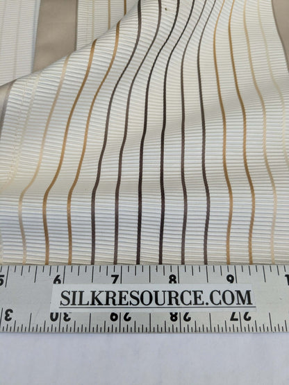 18 EV52 2.4y x 55"wide Scalamandre Christian Fischbacher Multiple Shell Cotton Polyester Cream White Stripe