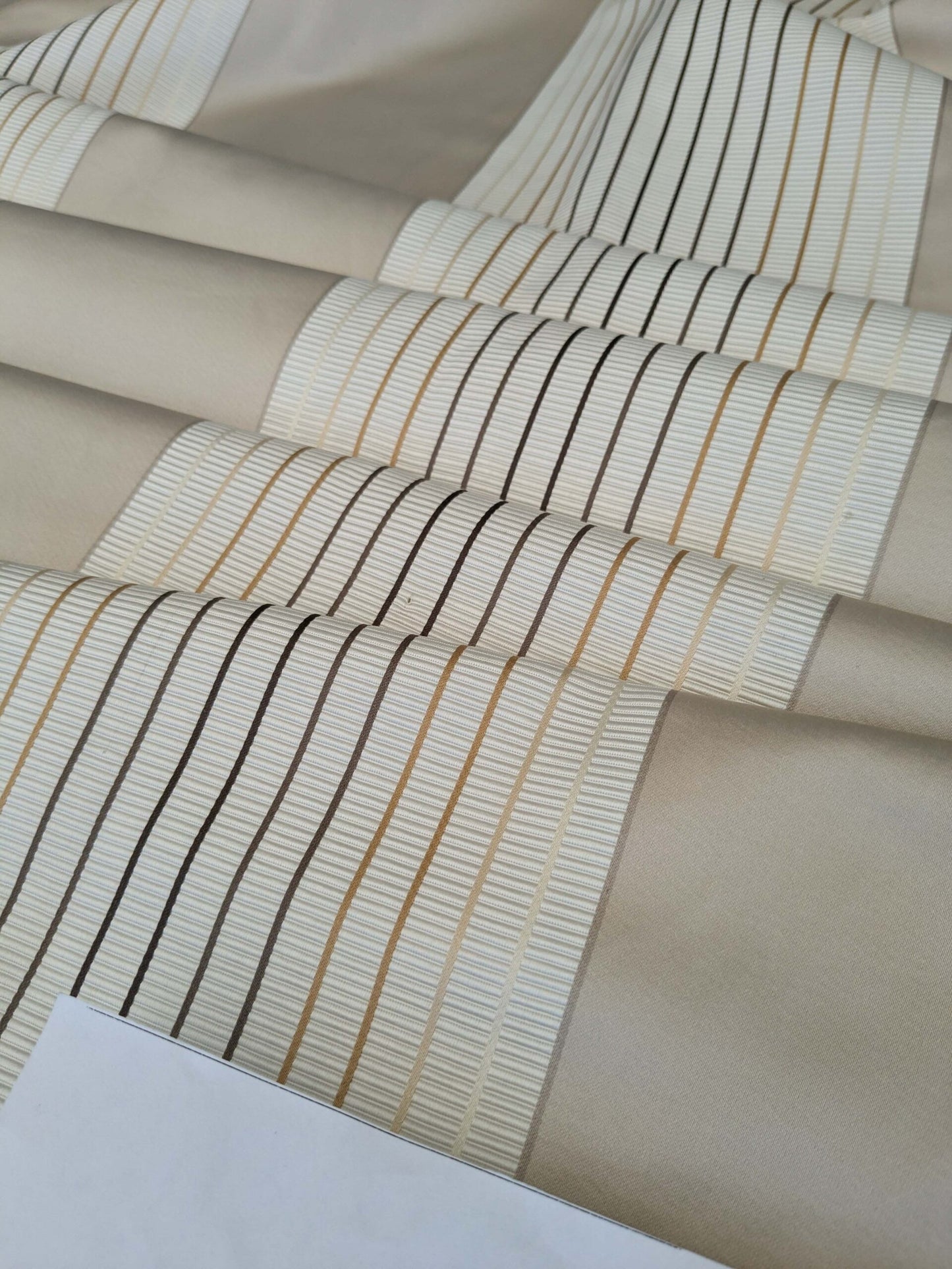 18 EV52 2.4y x 55"wide Scalamandre Christian Fischbacher Multiple Shell Cotton Polyester Cream White Stripe