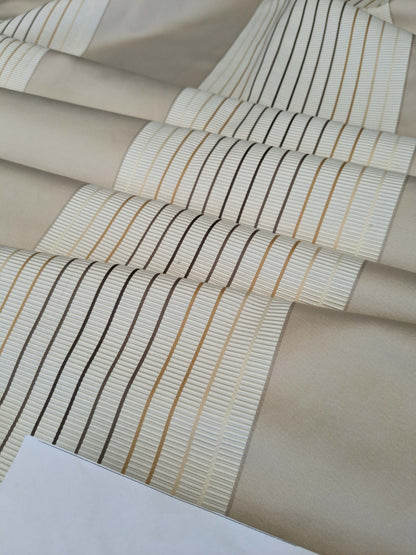 18 EV52 2.4y x 55"wide Scalamandre Christian Fischbacher Multiple Shell Cotton Polyester Cream White Stripe