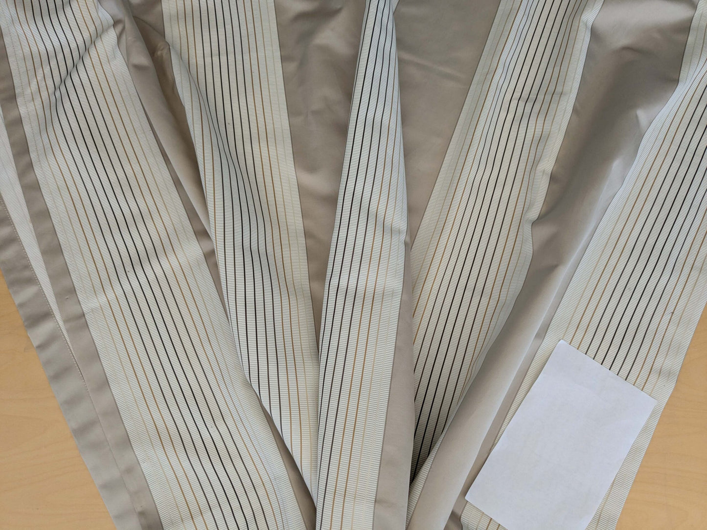 18 EV52 2.4y x 55"wide Scalamandre Christian Fischbacher Multiple Shell Cotton Polyester Cream White Stripe