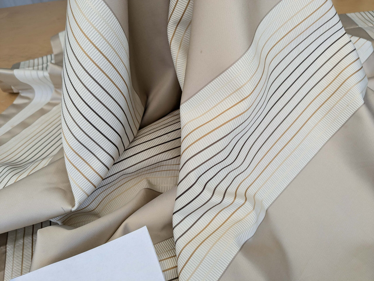 18 EV52 2.4y x 55"wide Scalamandre Christian Fischbacher Multiple Shell Cotton Polyester Cream White Stripe