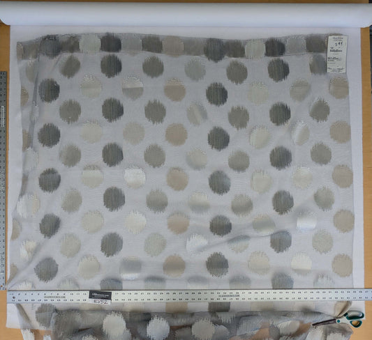 19 EV52 2.4y x 55"wide Scalamandre Christian Fischbacher Gemme Grey Sheer Dot Circle