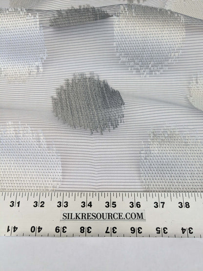 19 EV52 2.4y x 55"wide Scalamandre Christian Fischbacher Gemme Grey Sheer Dot Circle