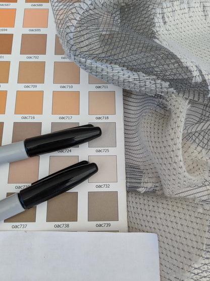 19 EV52 2.4y x 55"wide Scalamandre Christian Fischbacher Gemme Grey Sheer Dot Circle