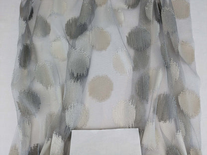 19 EV52 2.4y x 55"wide Scalamandre Christian Fischbacher Gemme Grey Sheer Dot Circle