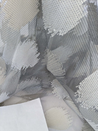 19 EV52 2.4y x 55"wide Scalamandre Christian Fischbacher Gemme Grey Sheer Dot Circle