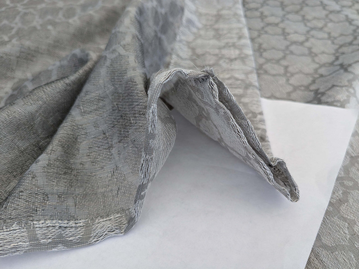 20 EV52 2.4y x 55"wide Scalamandre Christian Fischbacher Julie Light Gray Sheer Small Scale