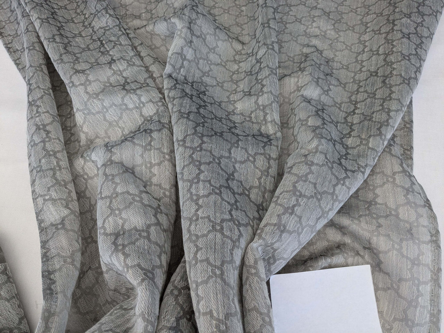 20 EV52 2.4y x 55"wide Scalamandre Christian Fischbacher Julie Light Gray Sheer Small Scale