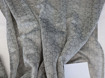 20 EV52 2.4y x 55"wide Scalamandre Christian Fischbacher Julie Light Gray Sheer Small Scale