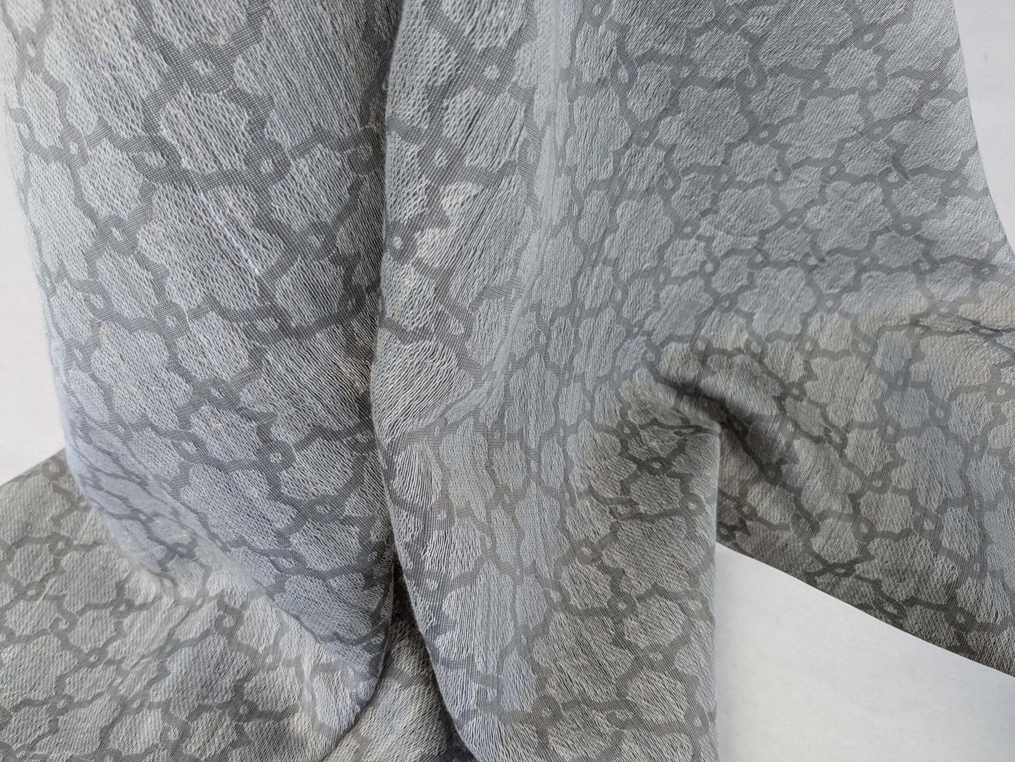 20 EV52 2.4y x 55"wide Scalamandre Christian Fischbacher Julie Light Gray Sheer Small Scale