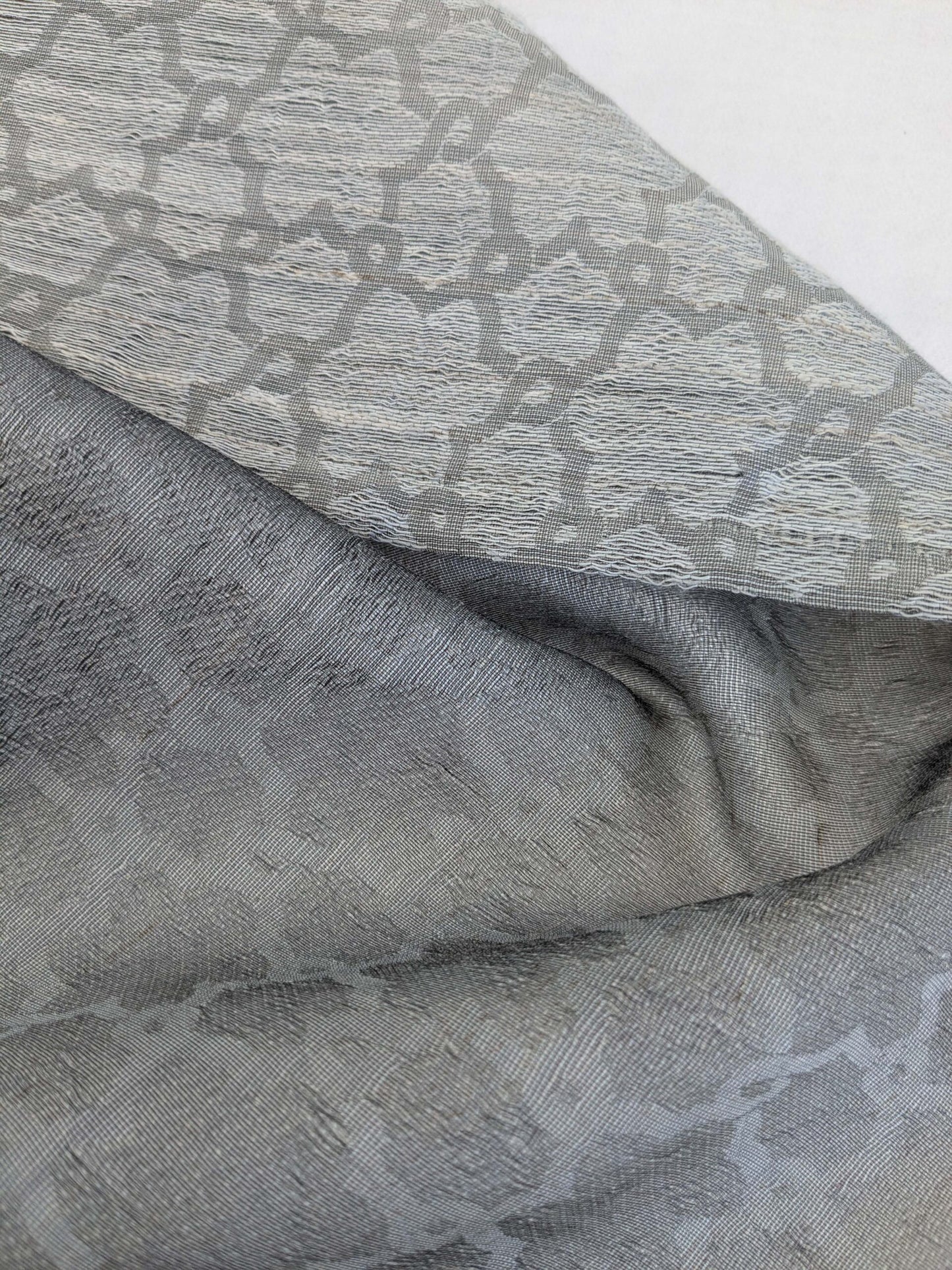 20 EV52 2.4y x 55"wide Scalamandre Christian Fischbacher Julie Light Gray Sheer Small Scale