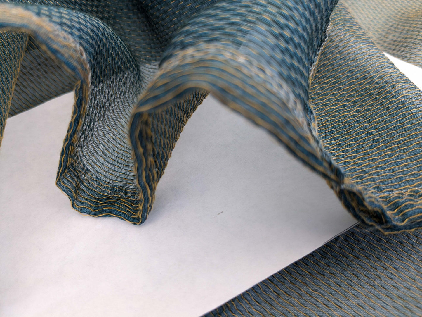 21 EV52 2.4y x 56"wide Scalamandre Christian Fischbacher Attitude Fr Patina Sheer Blue Brown Solid Polyester