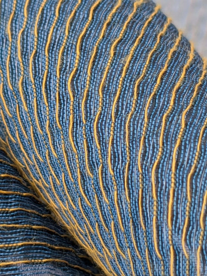 21 EV52 2.4y x 56"wide Scalamandre Christian Fischbacher Attitude Fr Patina Sheer Blue Brown Solid Polyester