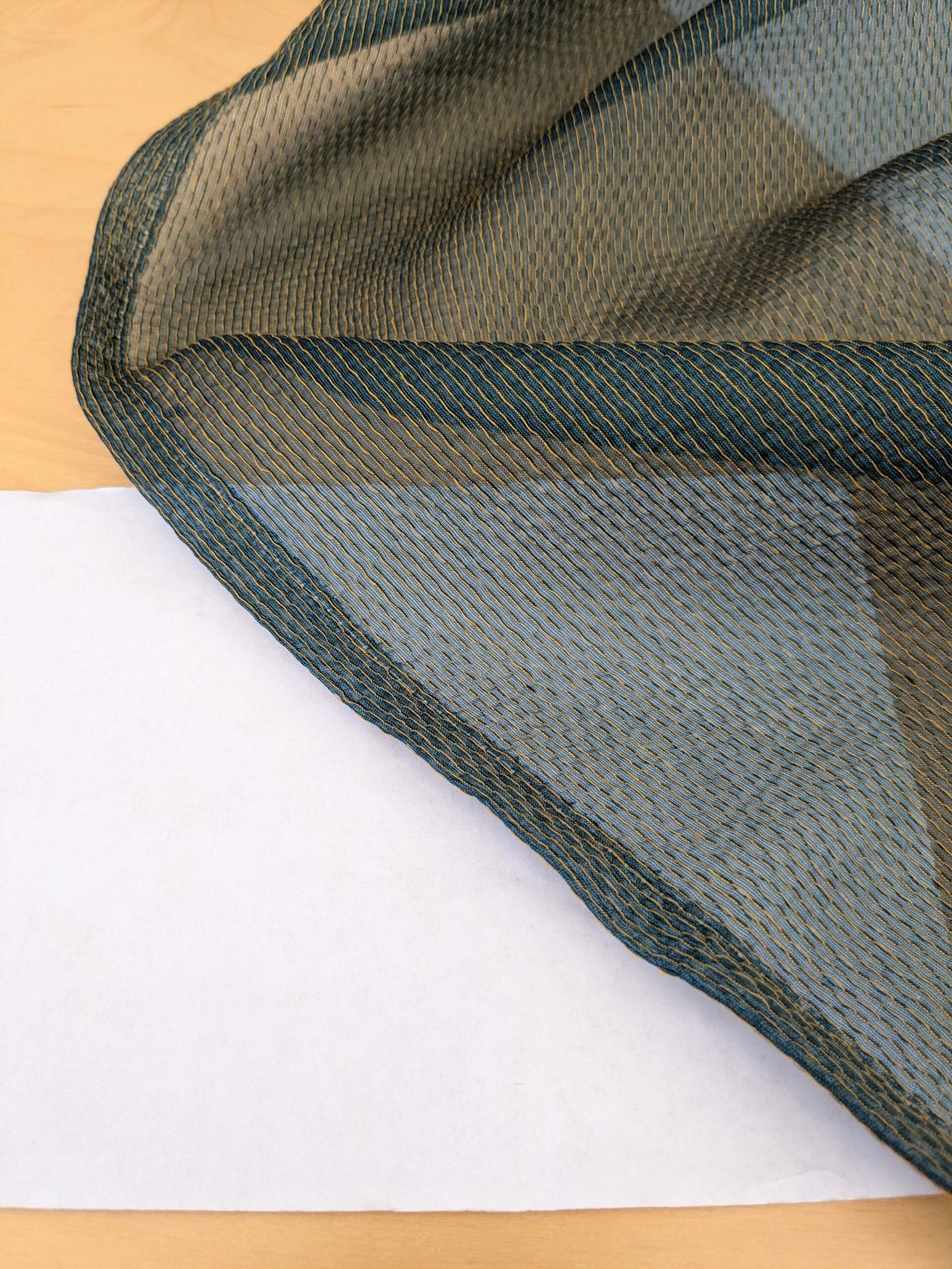 21 EV52 2.4y x 56"wide Scalamandre Christian Fischbacher Attitude Fr Patina Sheer Blue Brown Solid Polyester