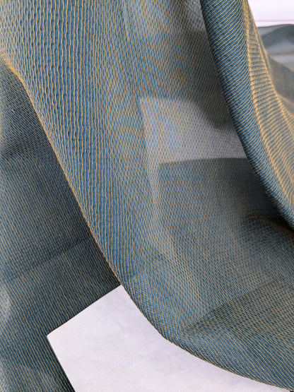 21 EV52 2.4y x 56"wide Scalamandre Christian Fischbacher Attitude Fr Patina Sheer Blue Brown Solid Polyester