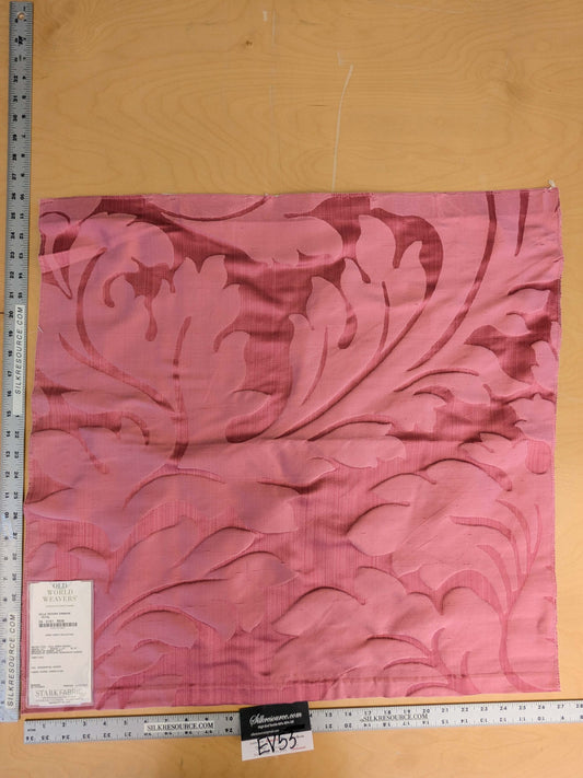 1 EV53 26"x 27" Square Scalamandre Old World Weavers Villa Regina Damask Petal Pink 100% Silk Renaissance MSRP USD500+
