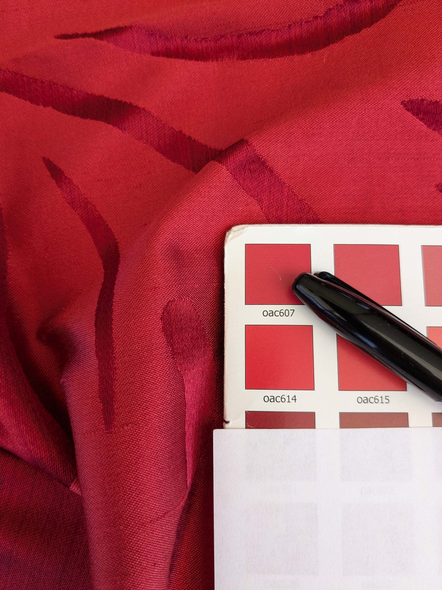 2 EV53 26"x 27" Square Scalamandre Old World Weavers Villa Regina Damask Scalet Red 100% Silk Renaissance MSRP USD500+