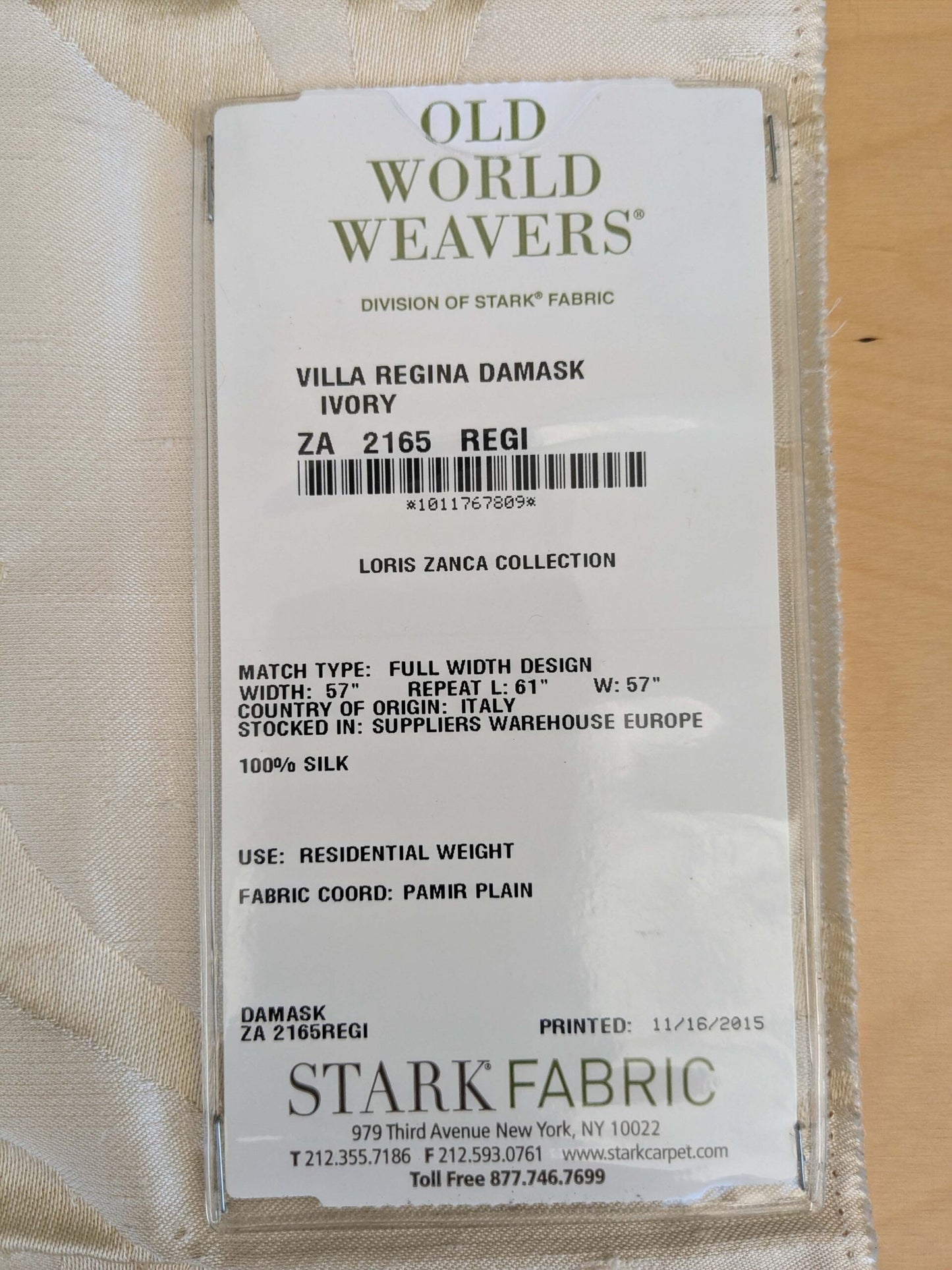 4 EV53 26"x 27" Square Scalamandre Old World Weavers Villa Regina Damask Ivory White 100% Silk Renaissance MSRP USD500+