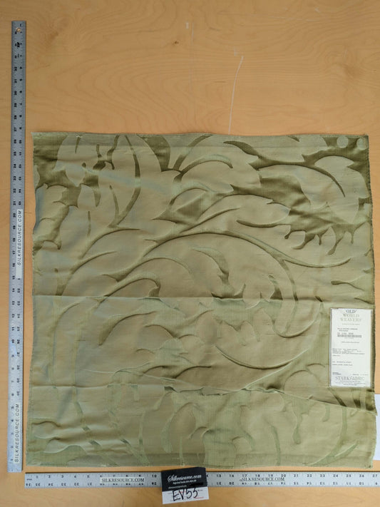 7 EV53 26"x 27" Square Scalamandre Old World Weavers Villa Regina Damask Pistachio Green 100% Silk Renaissance MSRP USD500+