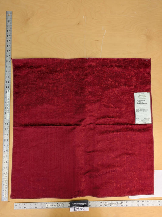 8 EV53 26"x 26" Square Scalamandre Old World Weavers Villa Regina Texture Scarlet Red Silk Viscose Solid  MSRP USD500+/y