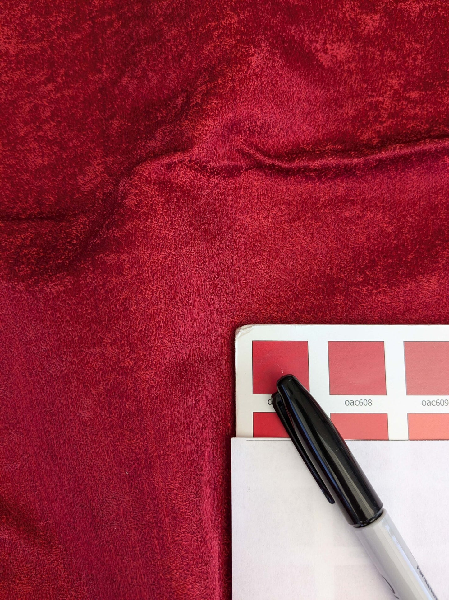 8 EV53 26"x 26" Square Scalamandre Old World Weavers Villa Regina Texture Scarlet Red Silk Viscose Solid  MSRP USD500+/y