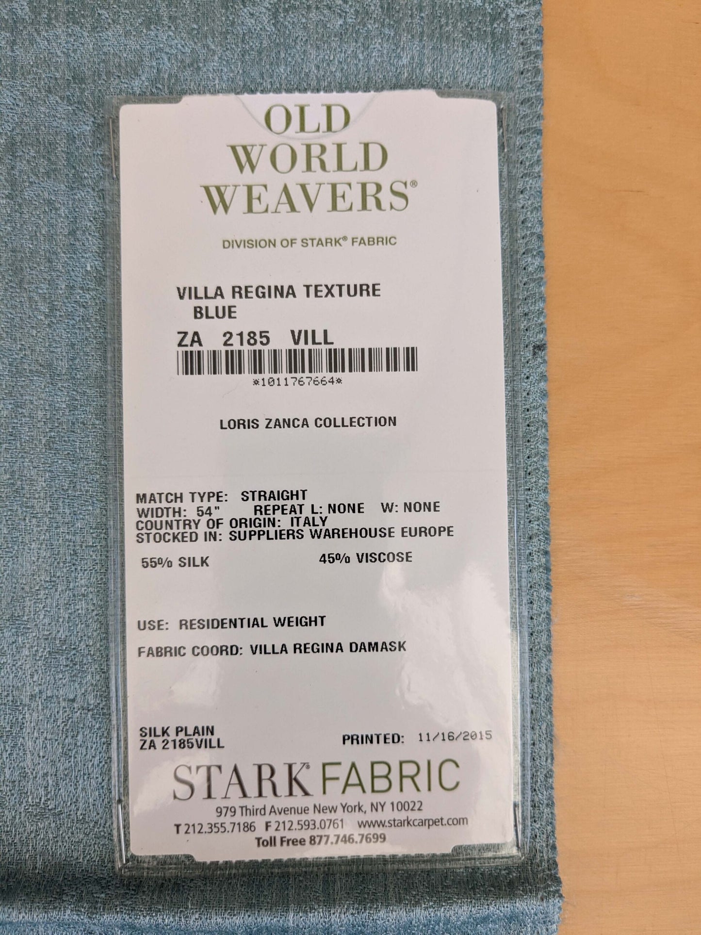 10 EV53 26"x 27" Square Scalamandre Old World Weavers Villa Regina Texture Blue Silk Viscose Solid  MSRP USD500+/y