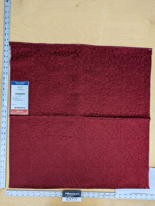 15 EV53 27"x 27" Square Scalamandre Old World Weavers Halley Ruby Red Matelasse Small Scale Texture MSRP USD 1100+/y