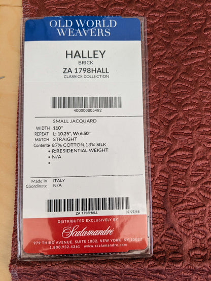 17 EV53 27"x 27" Square Scalamandre Old World Weavers Halley Brick Orange Matelasse Small Scale Texture MSRP USD 1100+/y
