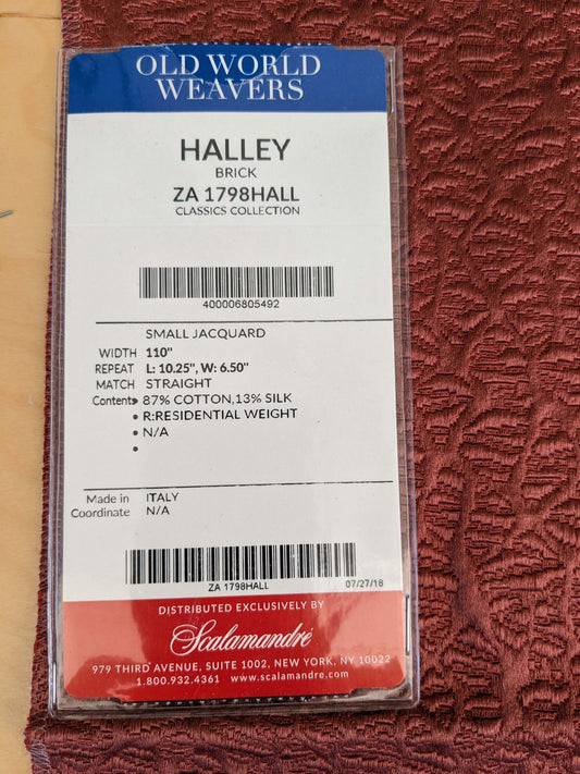 17 EV53 27"x 27" Square Scalamandre Old World Weavers Halley Brick Orange Matelasse Small Scale Texture MSRP USD 1100+/y