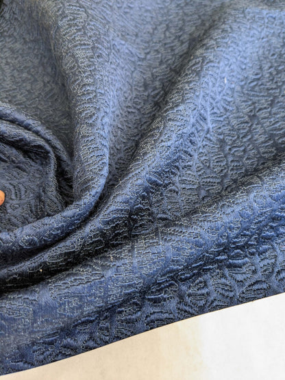 21 EV53 Square Scalamandre Old World Weavers Halley Sapphire Blue Matelasse Small Scale Texture MSRP USD 1100+/y