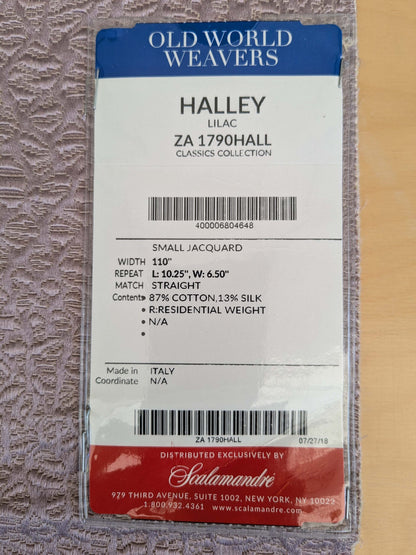22 EV53 Square Scalamandre Old World Weavers Halley Lilac Purple Matelasse Small Scale Texture MSRP USD 1100+/y