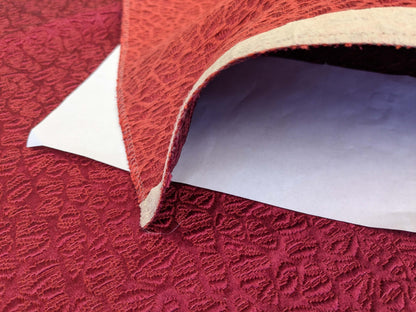 23 EV53 Square Scalamandre Old World Weavers Halley Cerise Red Matelasse Small Scale Texture MSRP USD 1100+/y