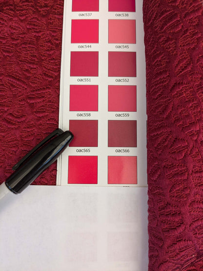 23 EV53 Square Scalamandre Old World Weavers Halley Cerise Red Matelasse Small Scale Texture MSRP USD 1100+/y