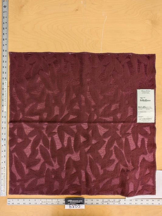24 EV53 Square Scalamandre Christian Fischbacher Sunset Park Wine Deep Red Botanical Foliage MSRP USD350+