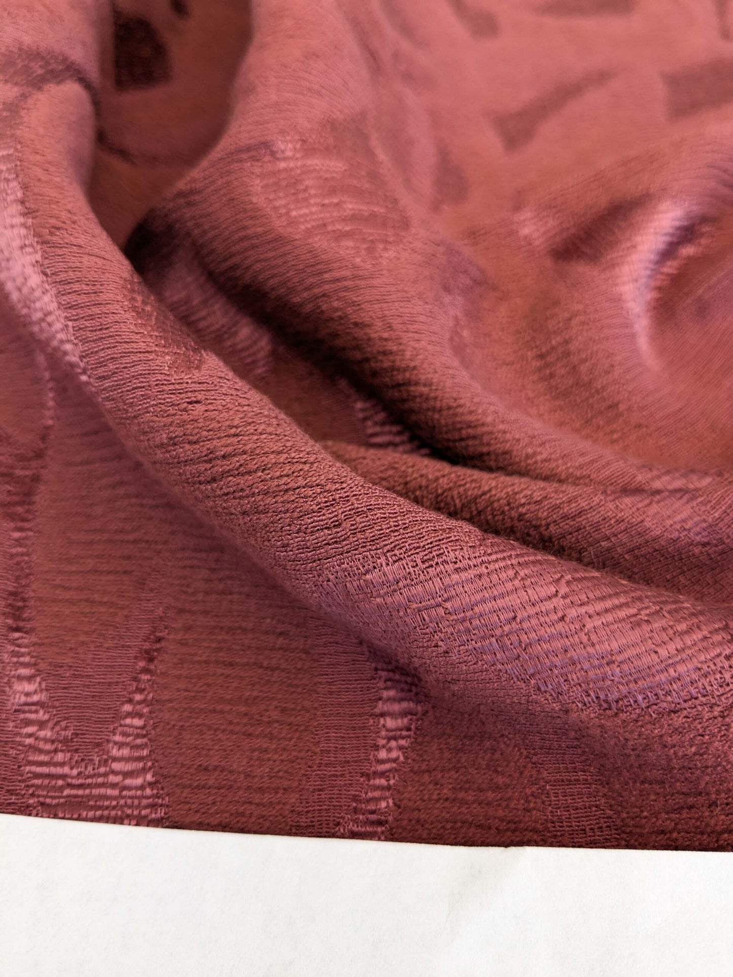 24 EV53 Square Scalamandre Christian Fischbacher Sunset Park Wine Deep Red Botanical Foliage MSRP USD350+