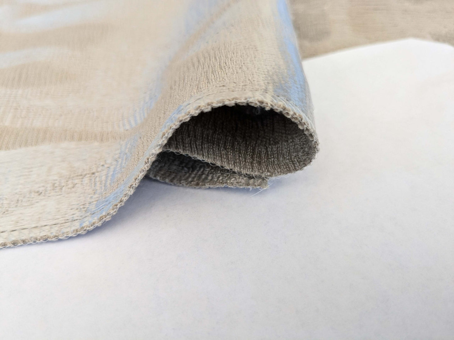 25 EV53 Square Scalamandre Christian Fischbacher Sunset Park Sand Light Gray Botanical Foliage MSRP USD350+