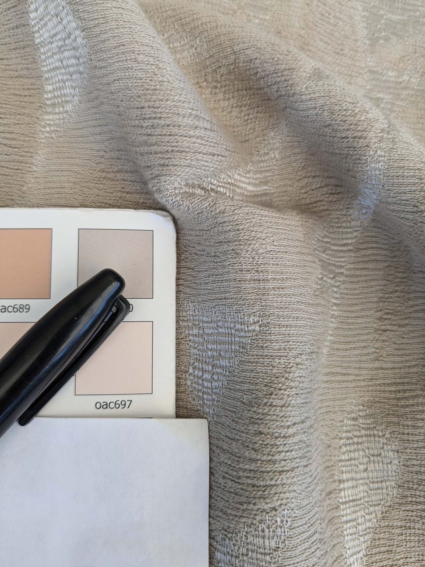 25 EV53 Square Scalamandre Christian Fischbacher Sunset Park Sand Light Gray Botanical Foliage MSRP USD350+