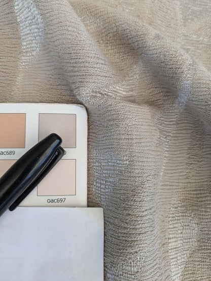 25 EV53 Square Scalamandre Christian Fischbacher Sunset Park Sand Light Gray Botanical Foliage MSRP USD350+