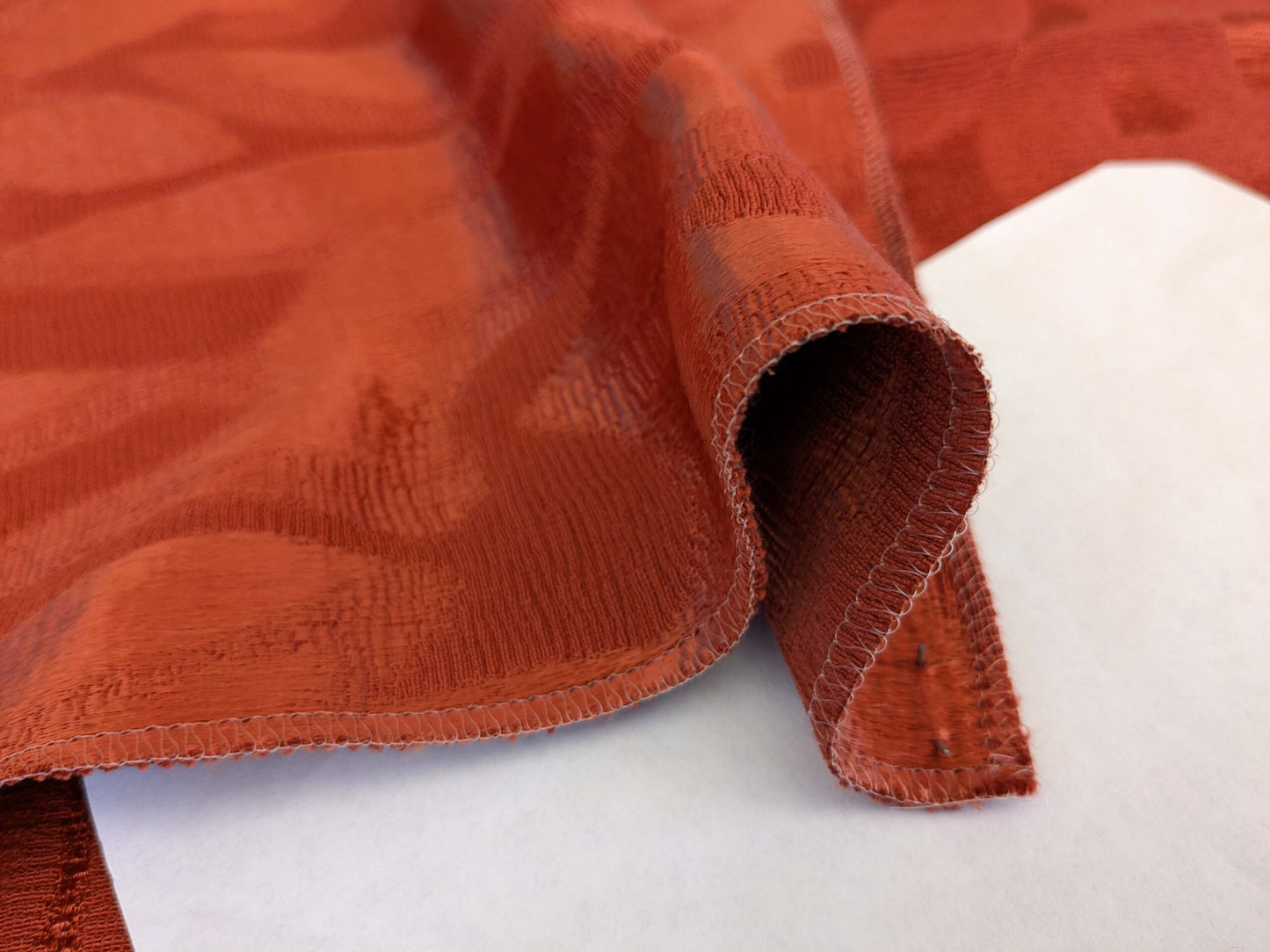 26 EV53 Square Scalamandre Christian Fischbacher Sunset Park Persimmon Red Botanical Foliage MSRP USD350+