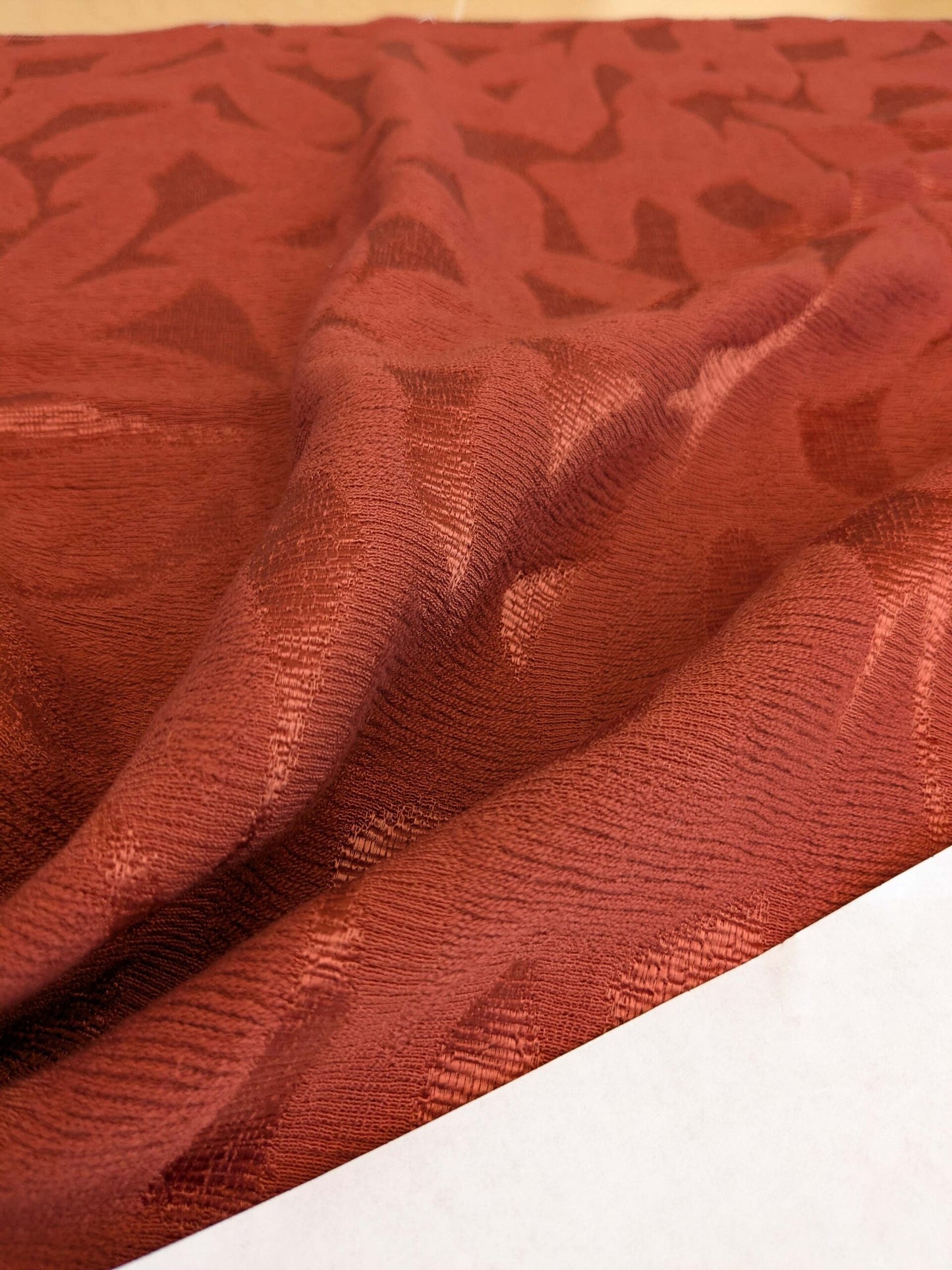 26 EV53 Square Scalamandre Christian Fischbacher Sunset Park Persimmon Red Botanical Foliage MSRP USD350+