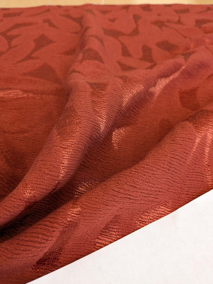 26 EV53 Square Scalamandre Christian Fischbacher Sunset Park Persimmon Red Botanical Foliage MSRP USD350+