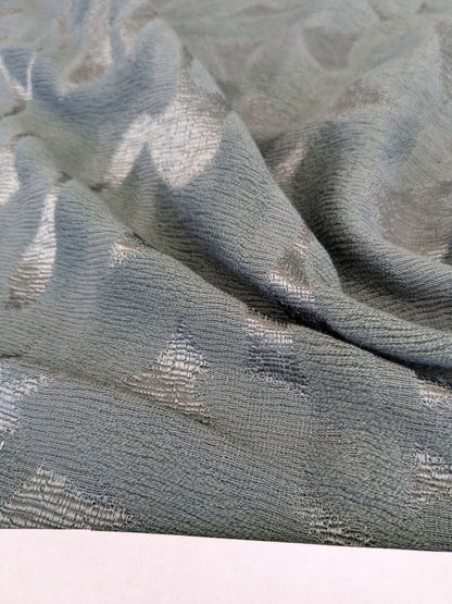 27 EV53 Square Scalamandre Christian Fischbacher Sunset Park Teal Blue Botanical Foliage MSRP USD350+