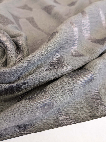 29 EV53 Square Scalamandre Christian Fischbacher Sunset Park Thunder Dark Gray Botanical Foliage MSRP USD350+