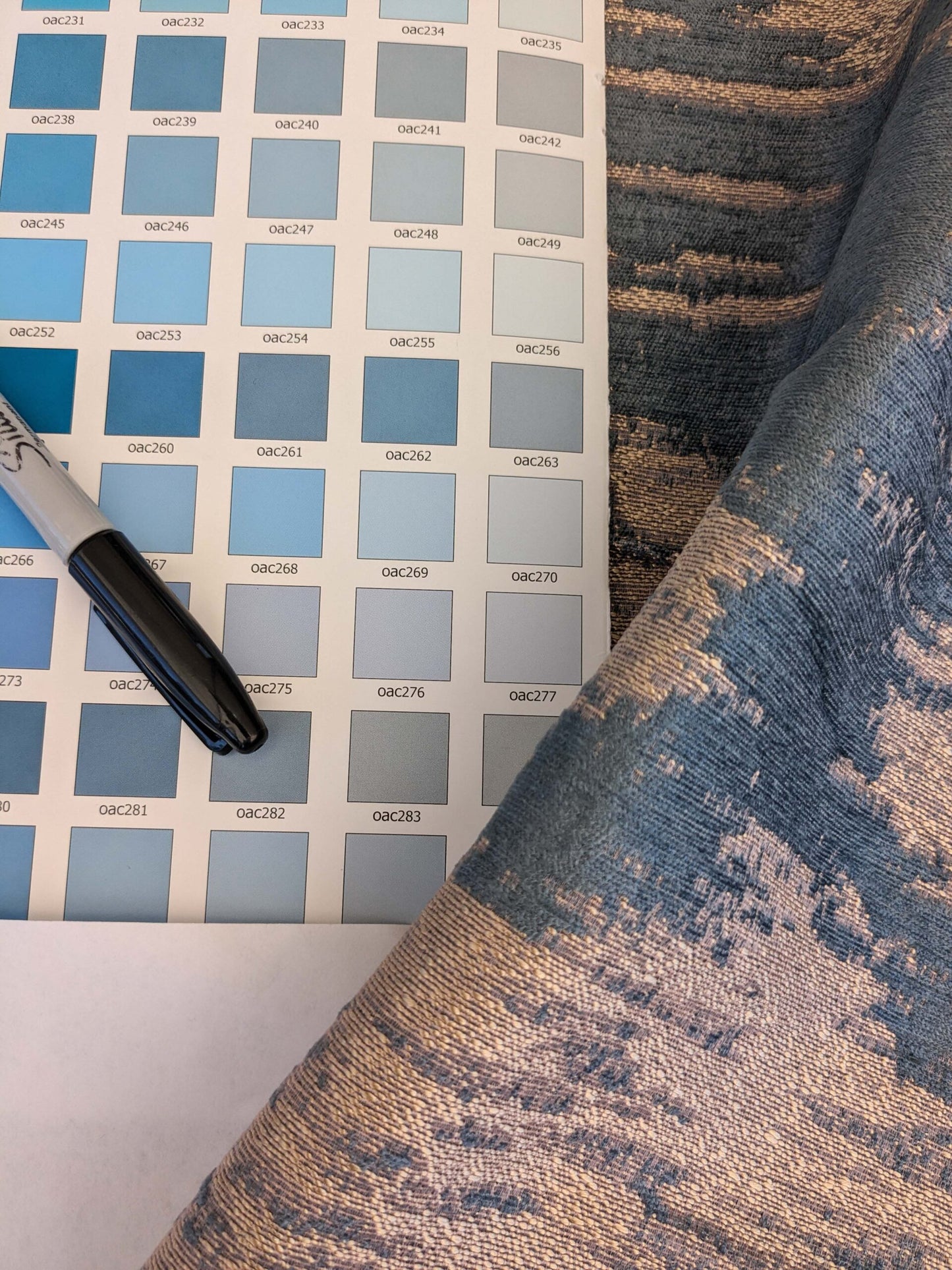 30 EV53 Square Scalamandre Christian Fischbacher Verona Cadet Blue Abstract MSRP USD 400+/y