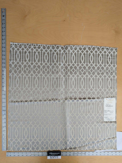 33 EV53 Square Scalamandre Aldeco Ryad Dyor Silver on Taupe Gray Brown Fretwork Lattice Geometric MSRP USD200+