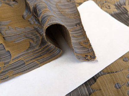 36 EV53 Square Scalamandre Lelievre Paris Athenais Etain Purple Brown Silk Wool Damask MSRP USD1082/y