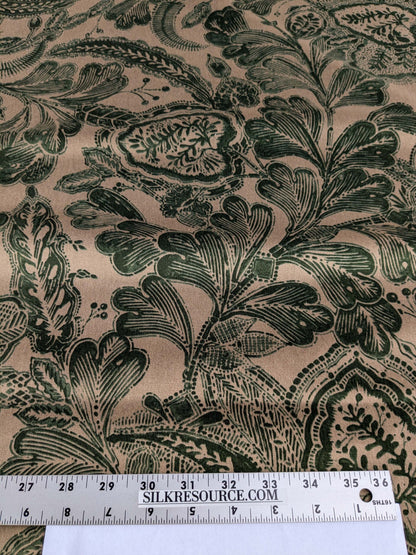 Scalamandre Fonthill Cranbrook Printed Velvet Forest Rich Emerald Green Printed Renaissance Floral Jacobean MSRP USD368/Y