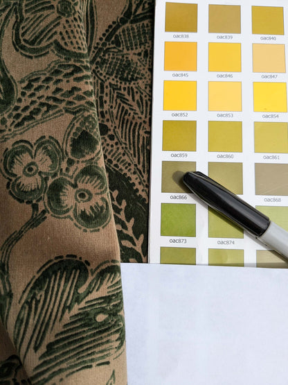 Scalamandre Fonthill Cranbrook Printed Velvet Forest Rich Emerald Green Printed Renaissance Floral Jacobean MSRP USD368/Y