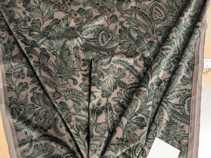 Scalamandre Fonthill Cranbrook Printed Velvet Forest Rich Emerald Green Printed Renaissance Floral Jacobean MSRP USD368/Y