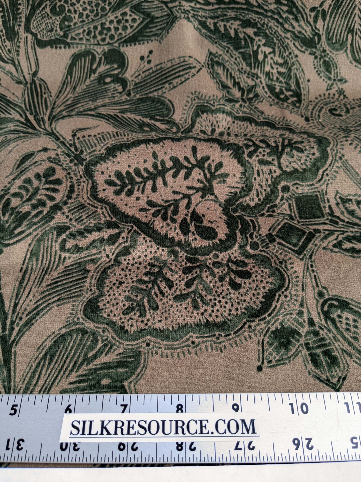 Scalamandre Fonthill Cranbrook Printed Velvet Forest Rich Emerald Green Printed Renaissance Floral Jacobean MSRP USD368/Y